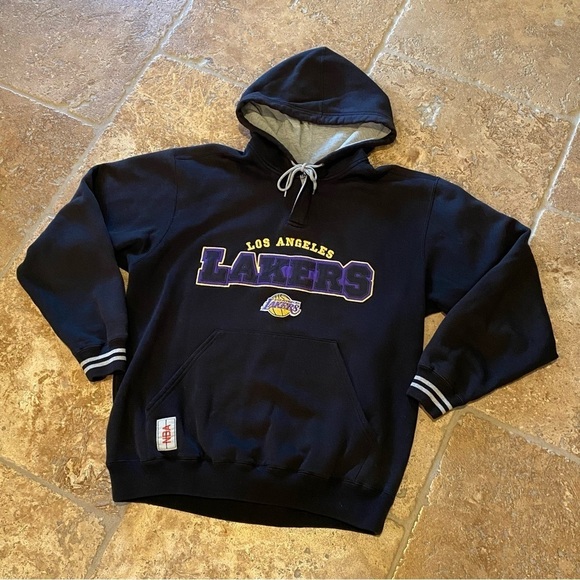 Vintage LEE Los Angeles Lakers Embroidery Hoodie Sweatshirt Size Medium-Unisex - Picture 1 of 10